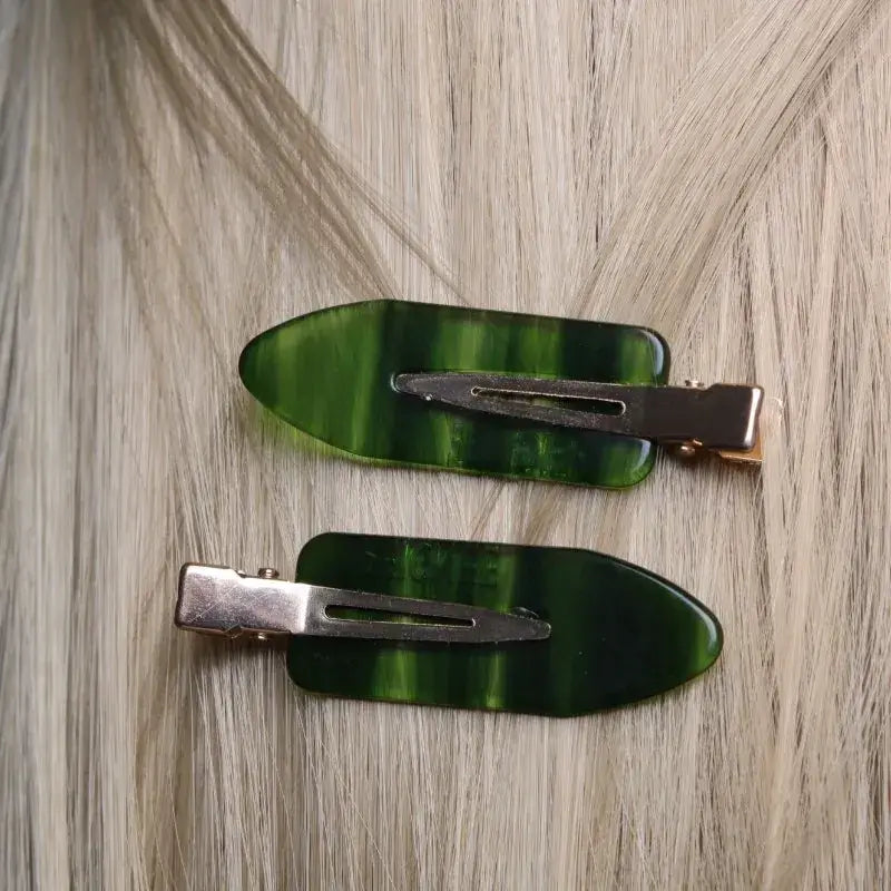 Smaragdgroene haarclips (set van twee)