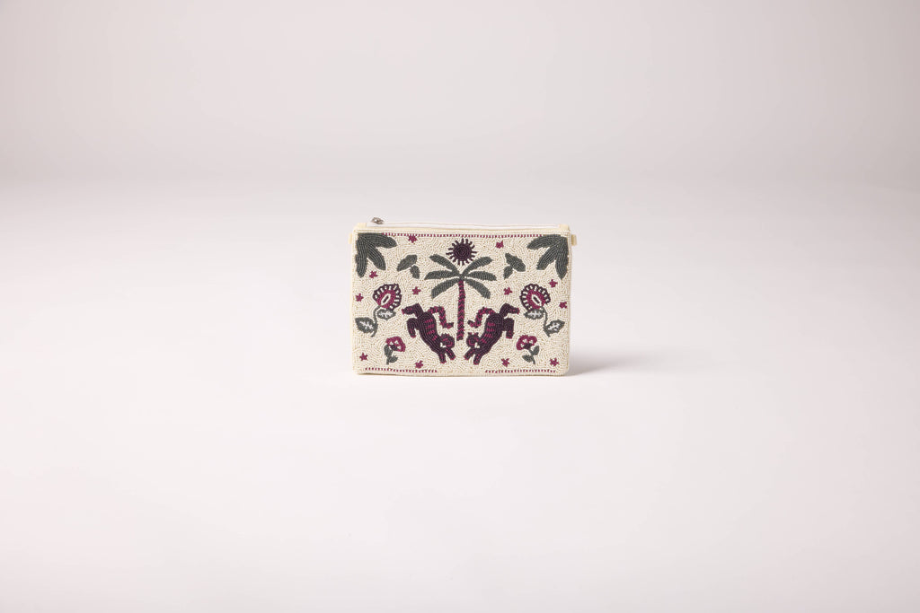 Palm Oasis Pouch - groen/roos