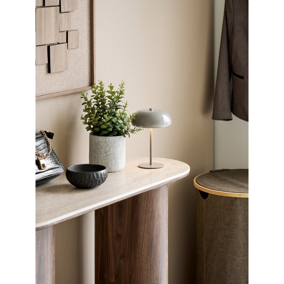 Margate Tafellamp oplaadbaar taupe ø16 cm