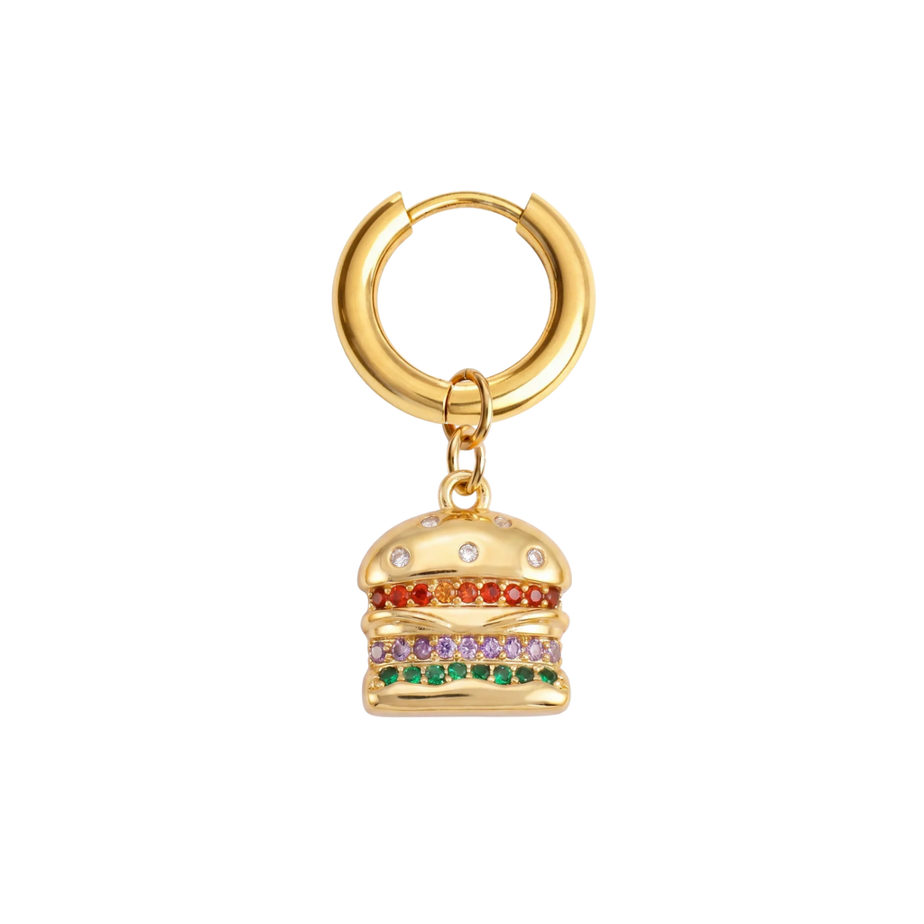 Jeweled Cheeseburger Earring