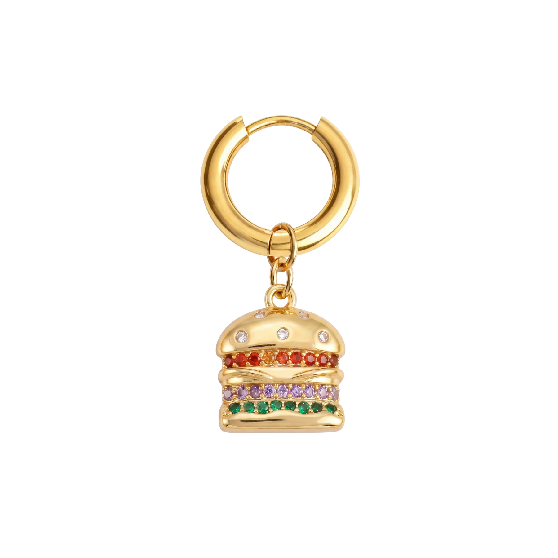 Jeweled Cheeseburger Earring