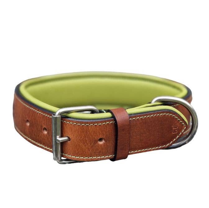 Handgemaakte Leren halsband Sandstorm - Kay Line