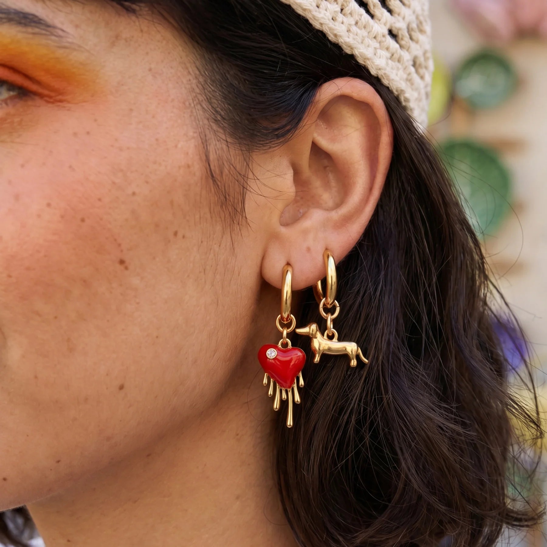 Tiny Sausage Dog Earring