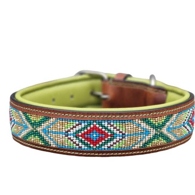 Handgemaakte Leren halsband Sandstorm - Kay Line