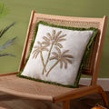 Palm Geborduurd Kussen Groen