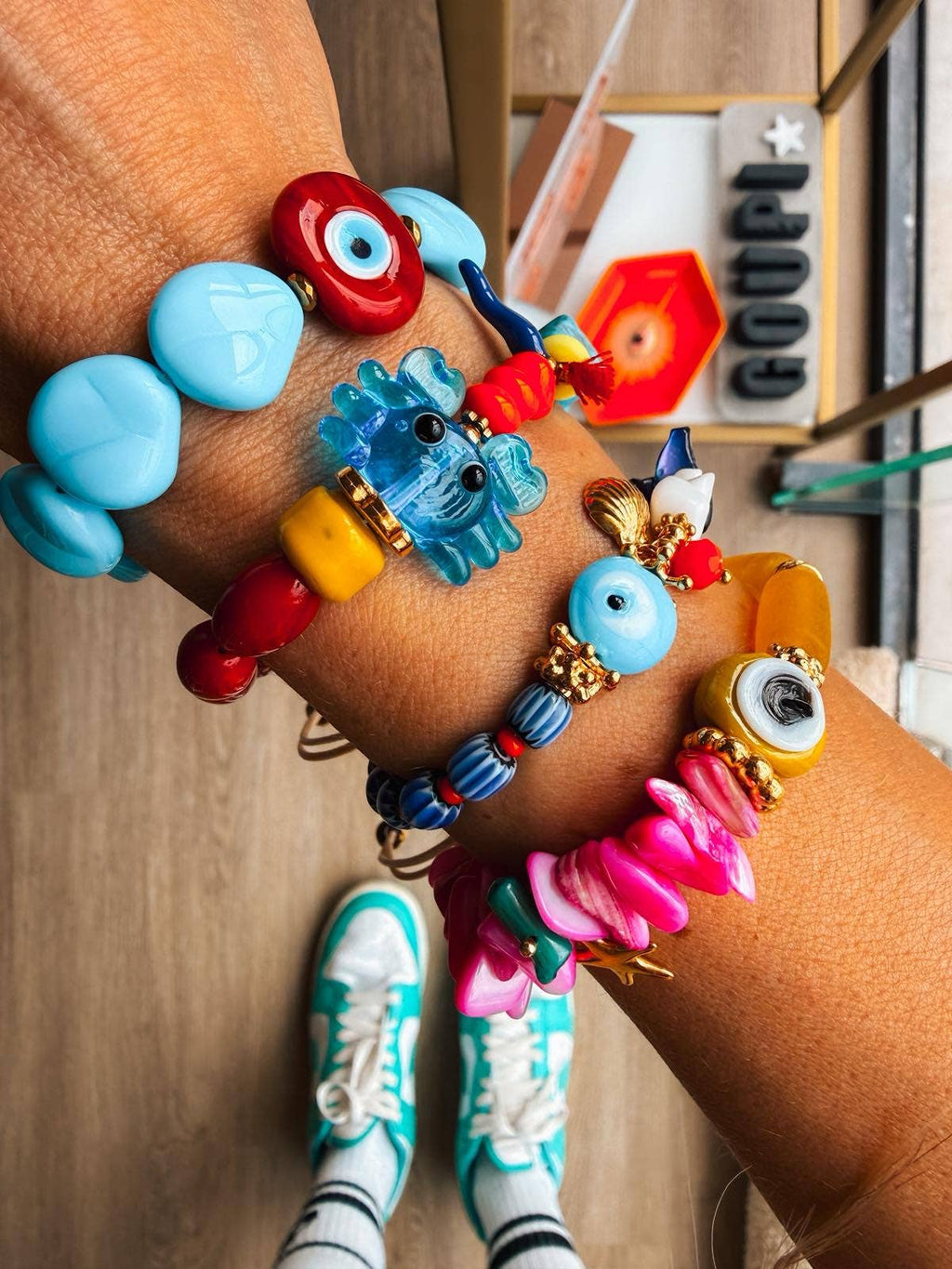 kralenarmband oog