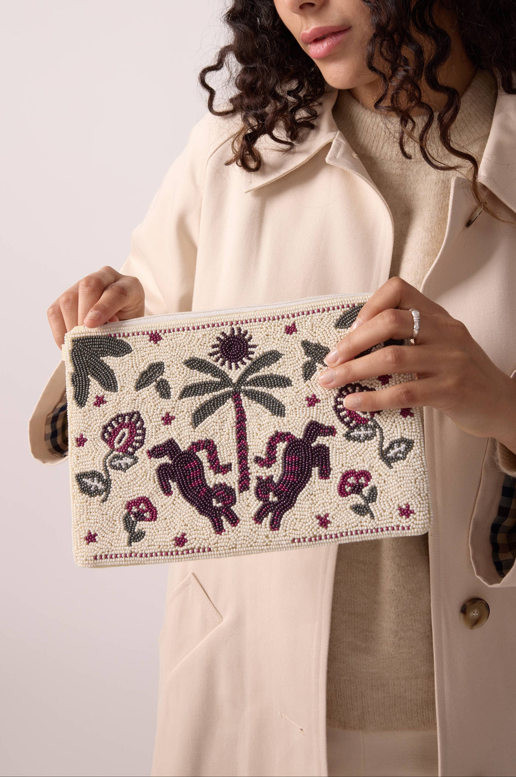 Palm Oasis Pouch - groen/roos