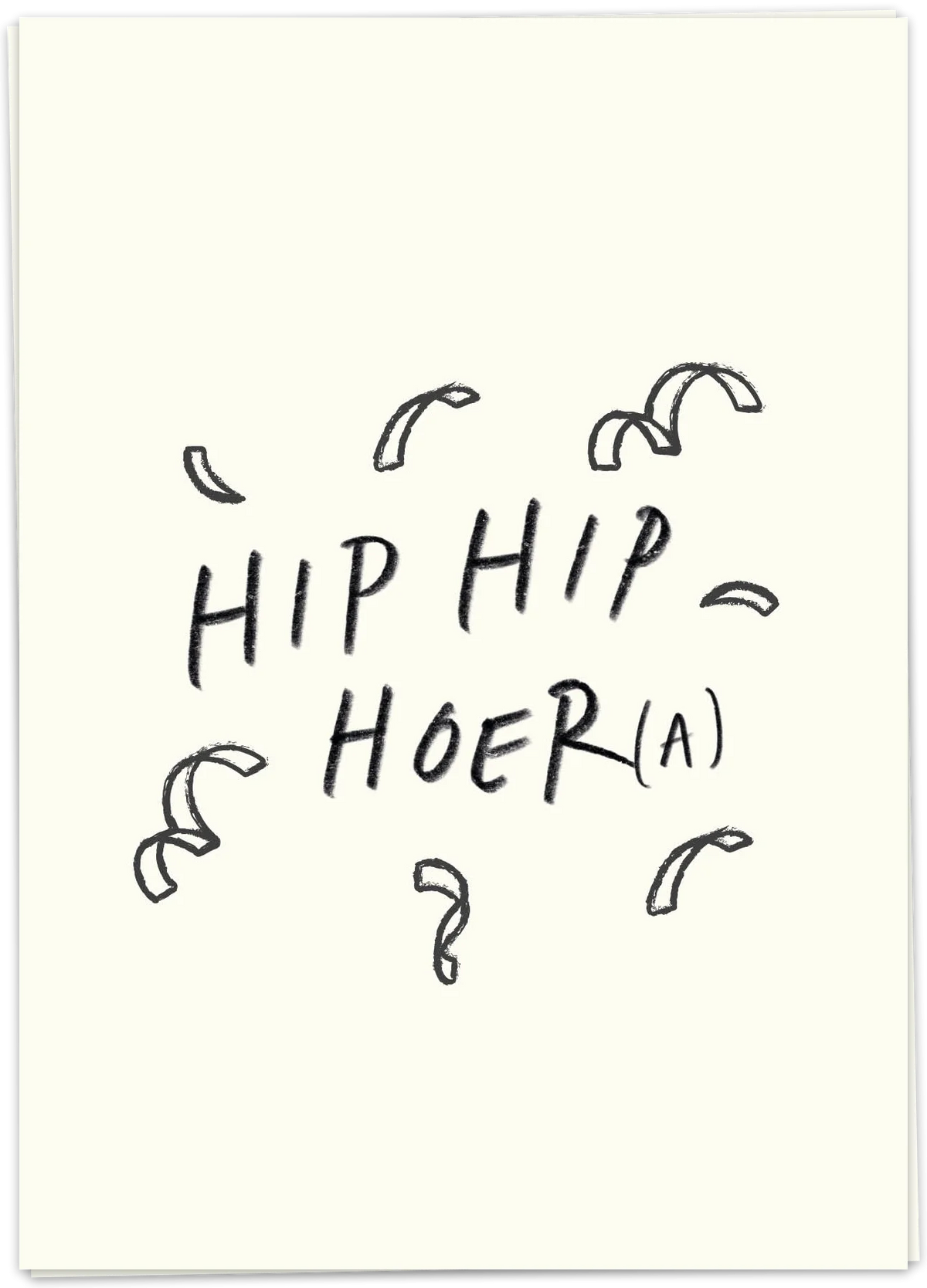 Wenskaart Hip hip hoer a - Kaartblanche