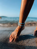 Turquoise enkelband met kralen en zeemeerminstaart