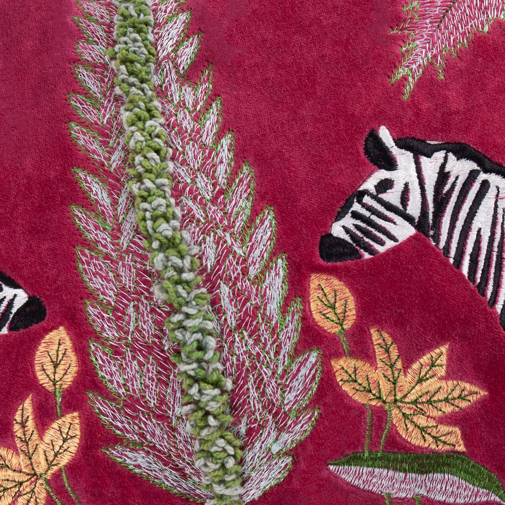Kalahari fluwelen kussen met borduursel in multikleuren