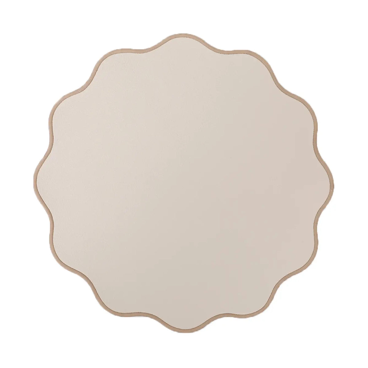 placemat lederlook beige rond