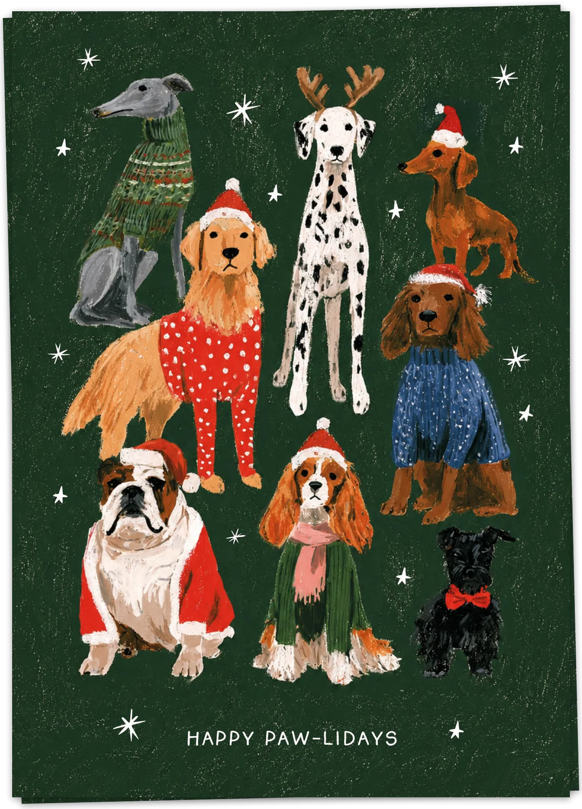 Wenskaart Happy paw-lidays - Kaartblanche