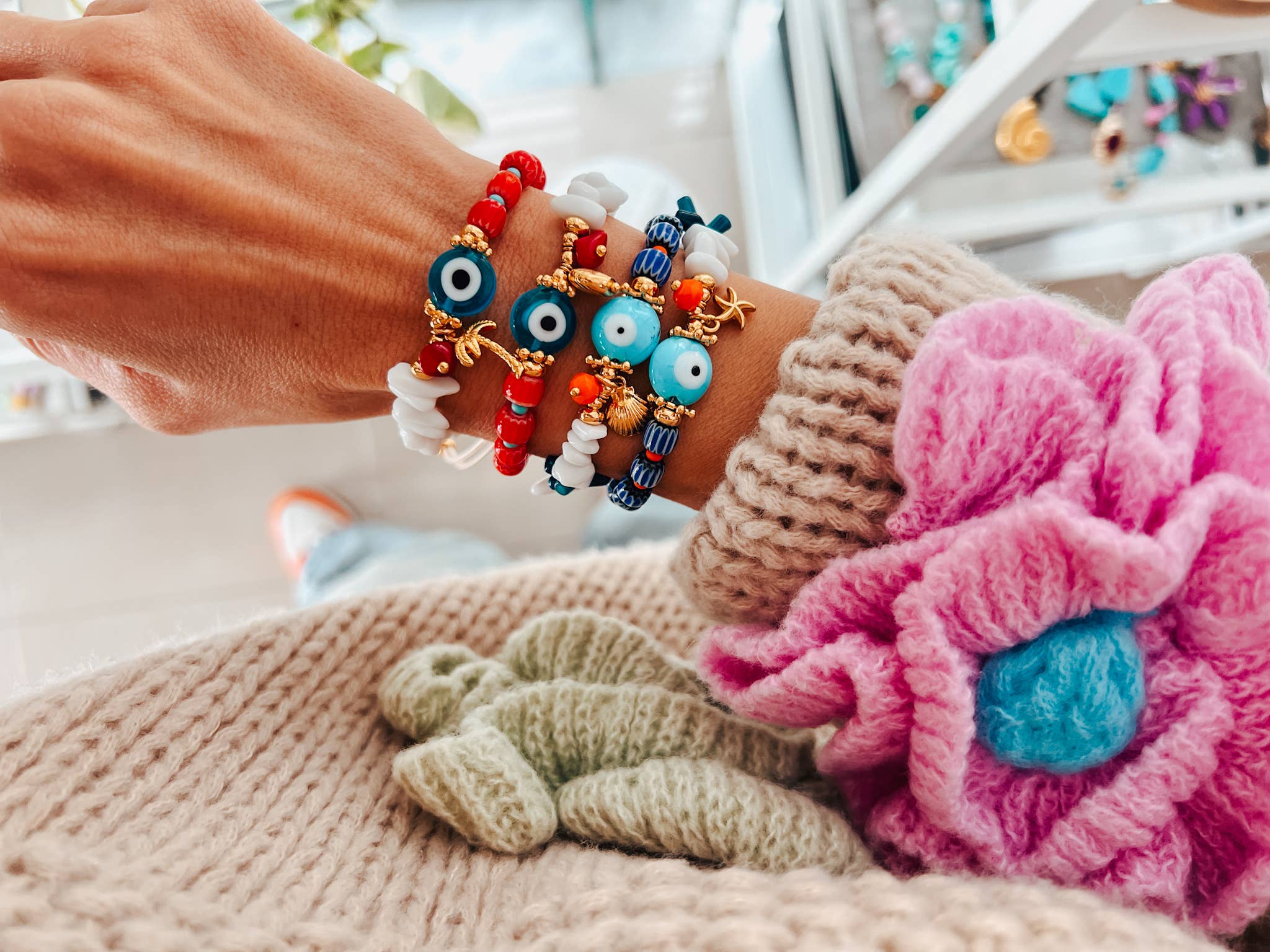 kralenarmband oog