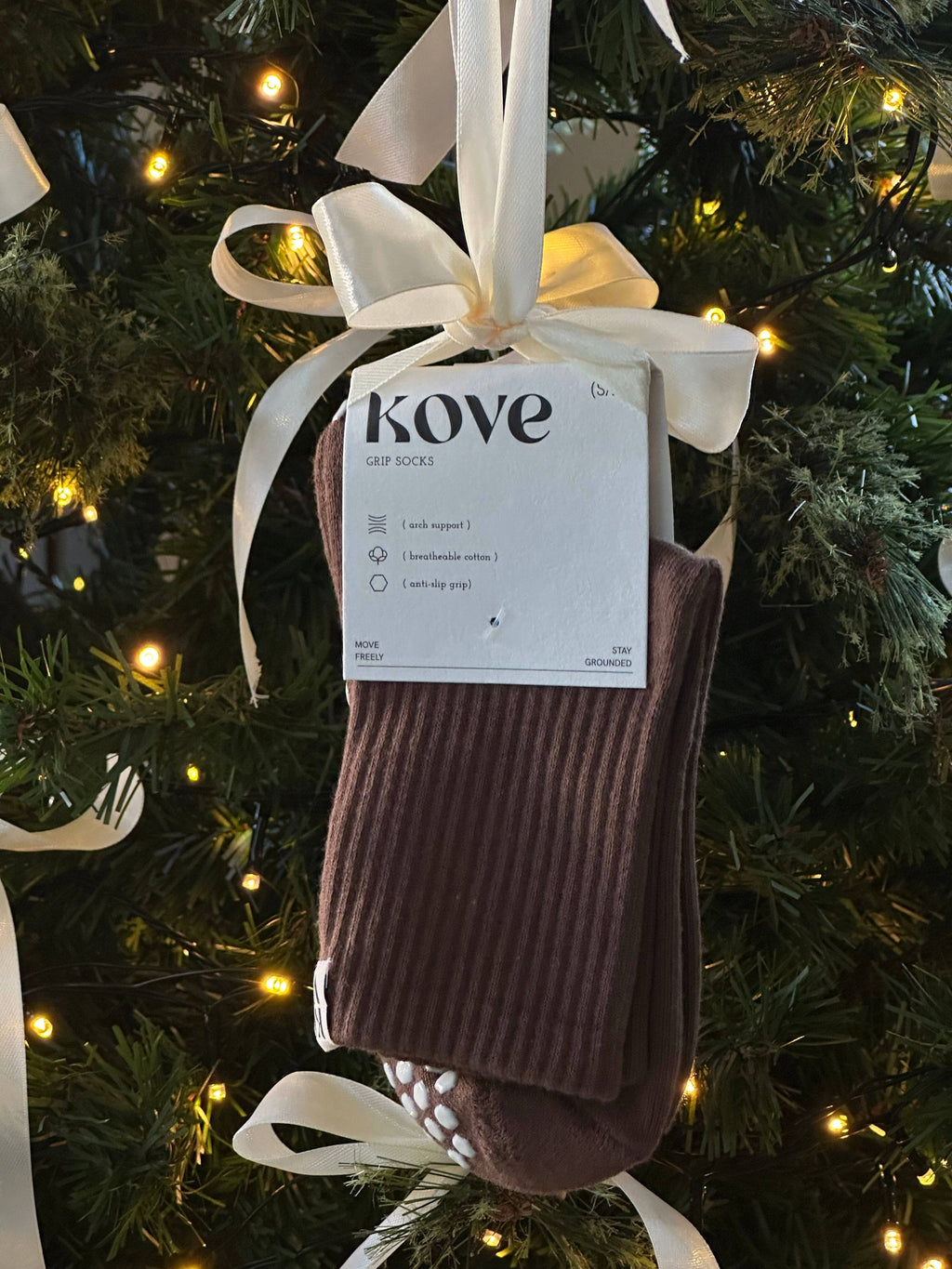 Pilates sokken mocha - Kove