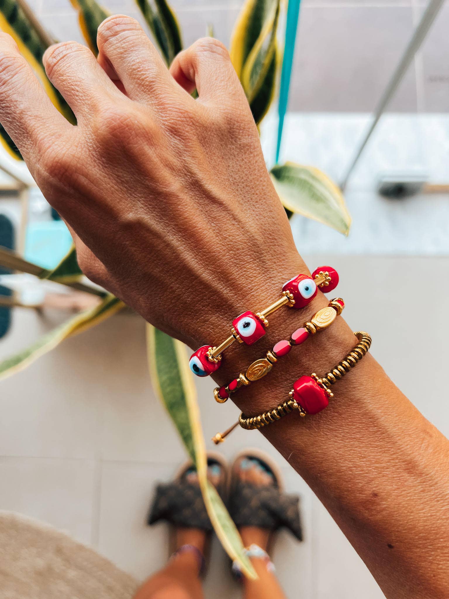 kralenarmband rood