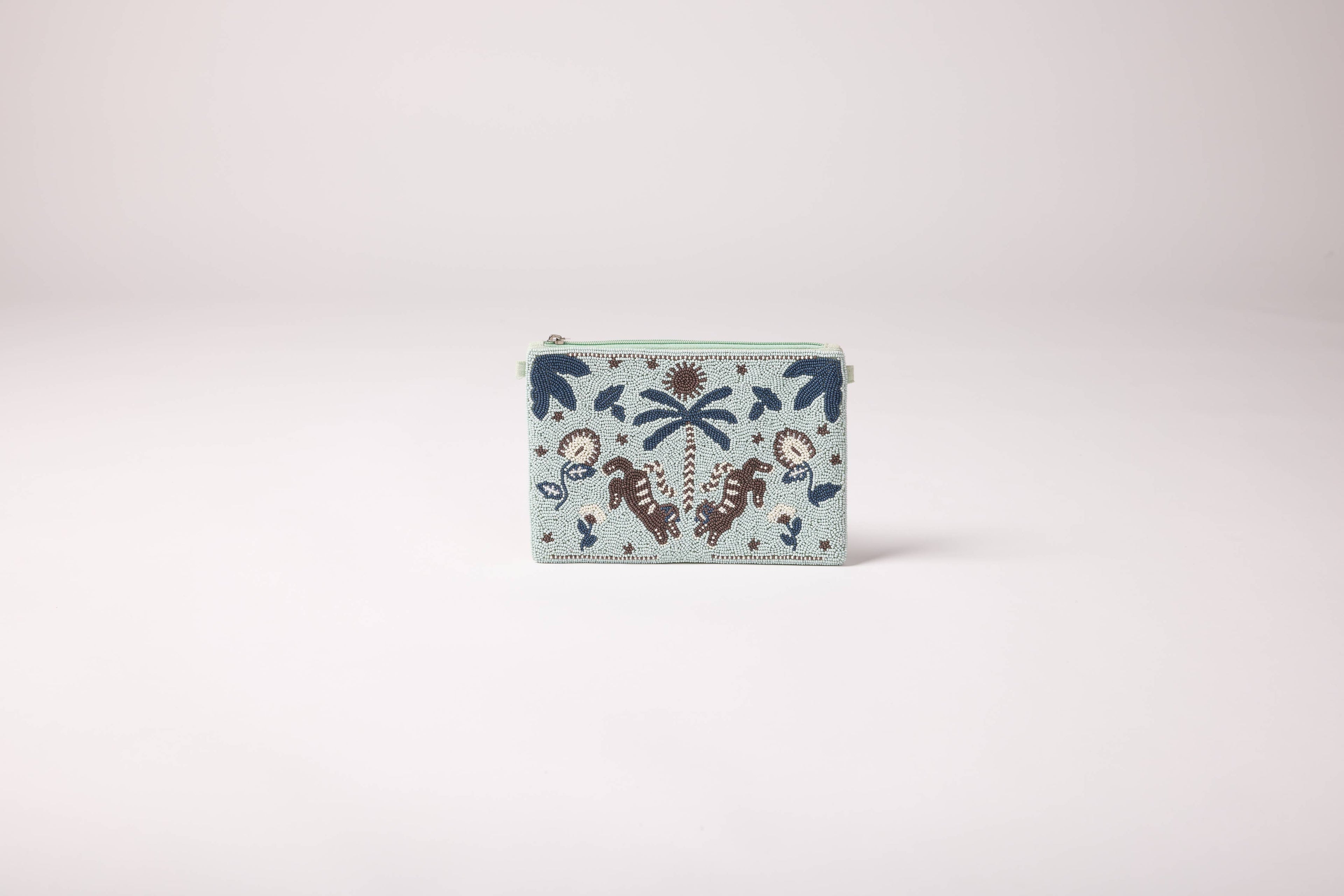 Palm Oasis Pouch - Blue