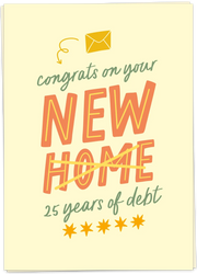 Wenskaart Home debt - Kaartblanche