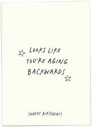 Wenskaart Aging backwards - Kaartblanche