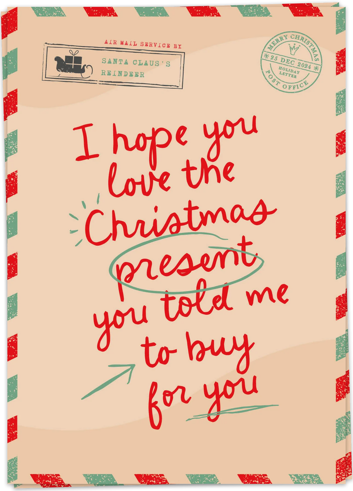 Wenskaart Xmas told me to buy - Kaartblanche