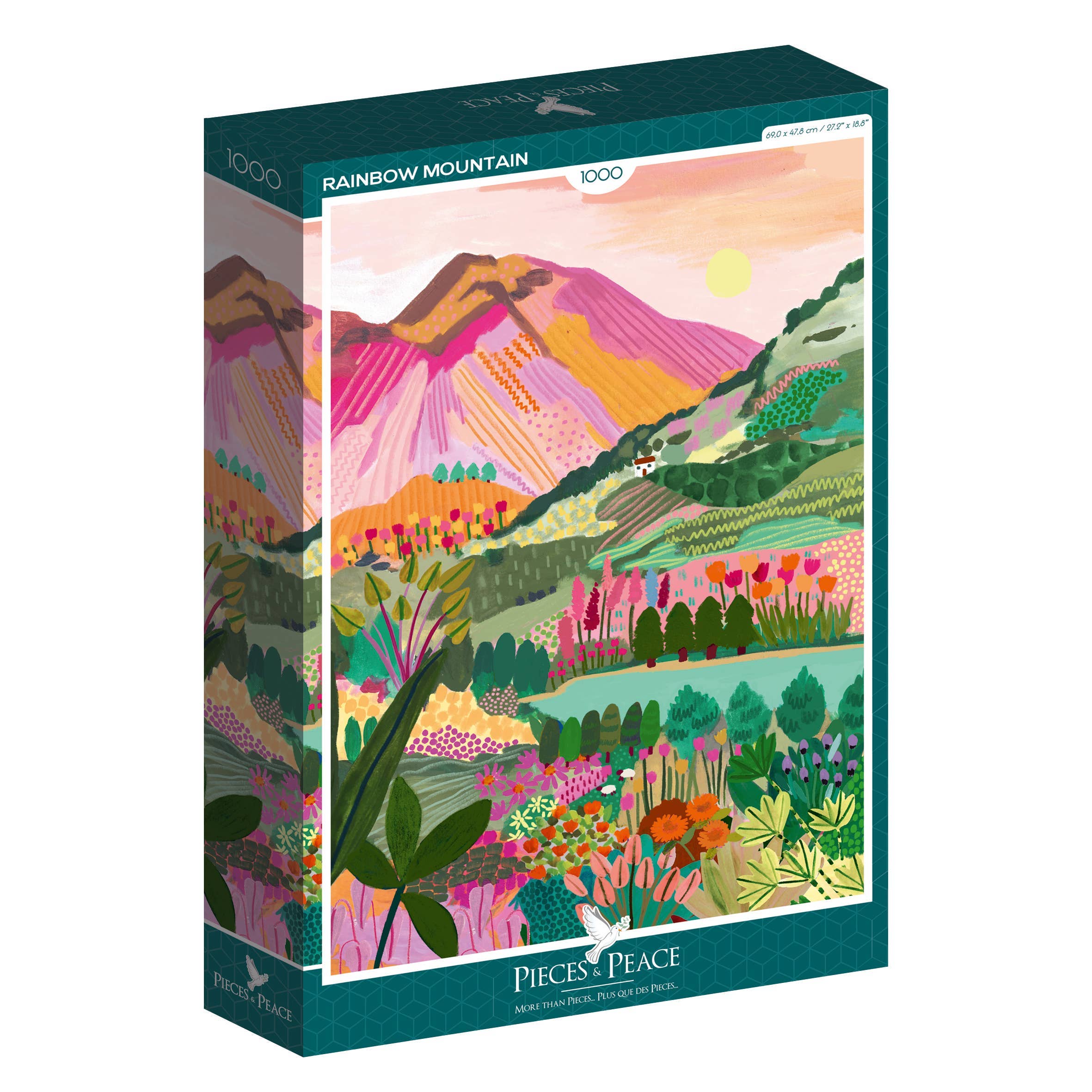 Pieces & Peace - Puzzel van 1000 stukjes - Rainbow Mountain