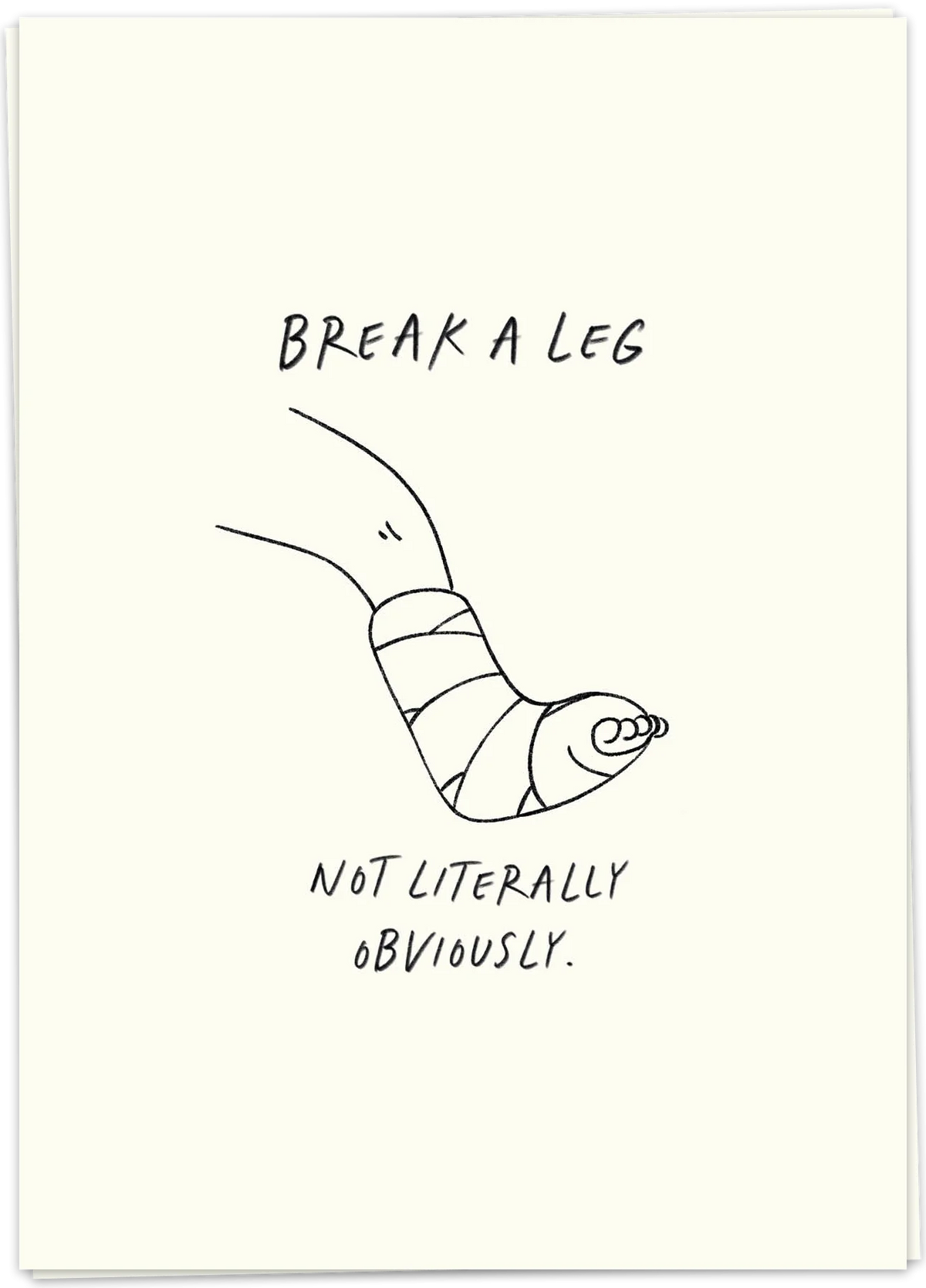 Wenskaart Break a leg - Kaartblanche