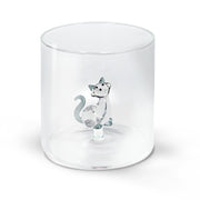 glas grijs katje