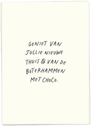 Wenskaart Boterhammen met choco - Kaartblanche