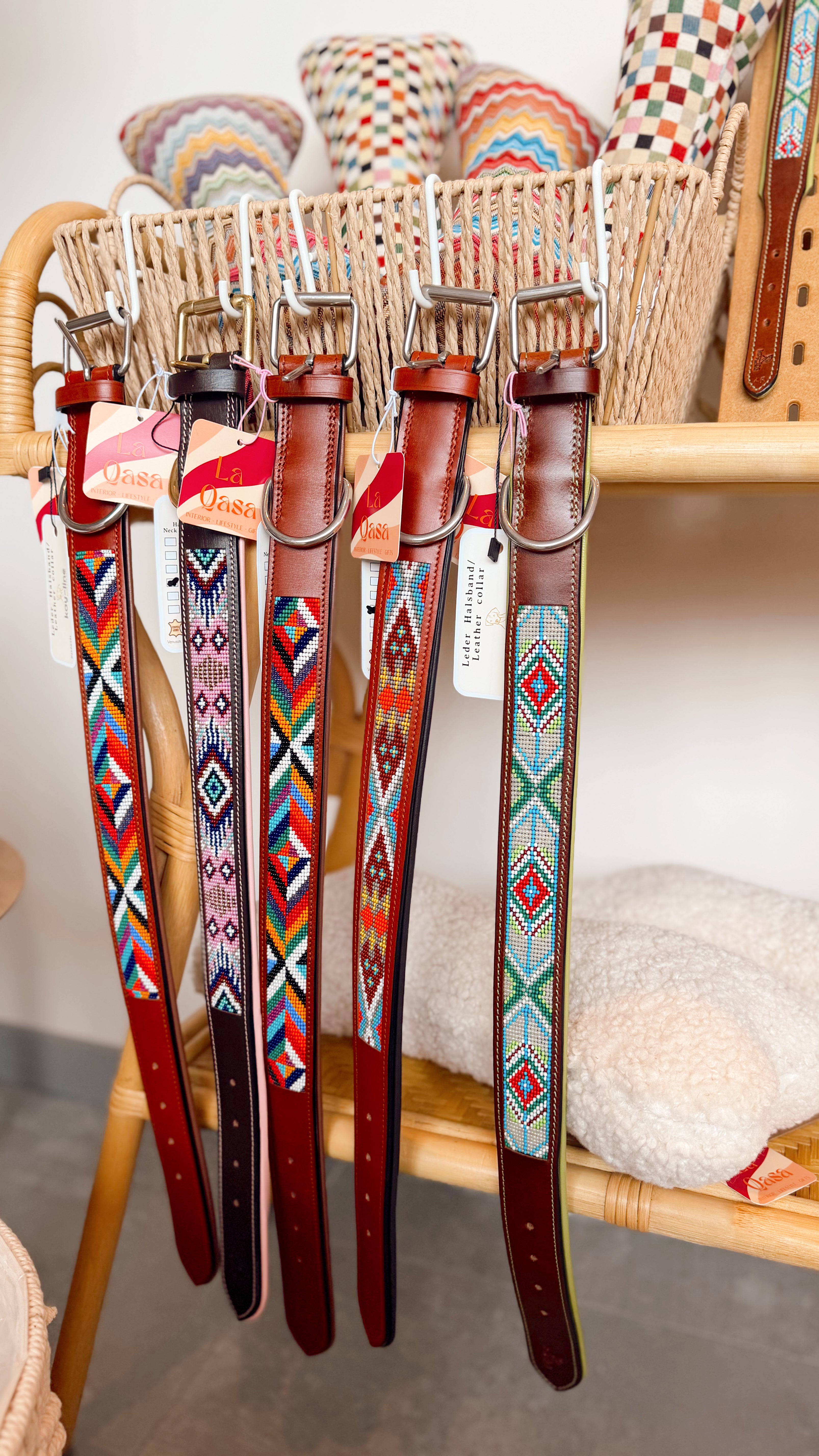 Handgemaakte Leren halsband Sandstorm - Kay Line