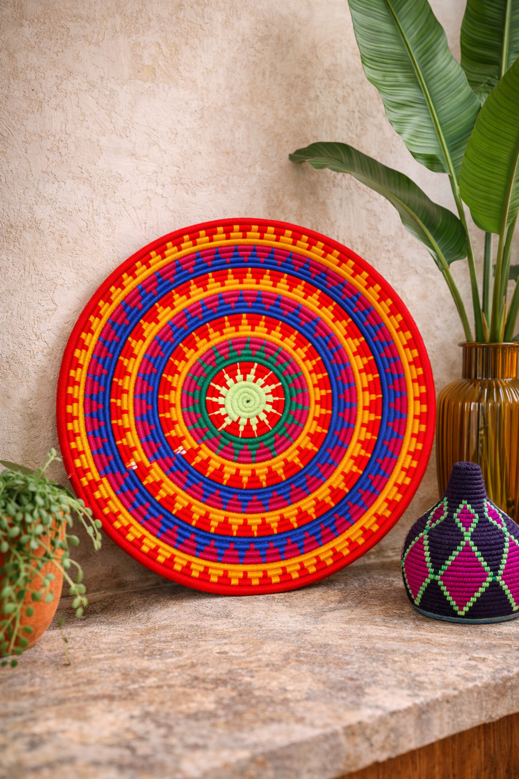 Handgeweven Berber bord L - Sunshine