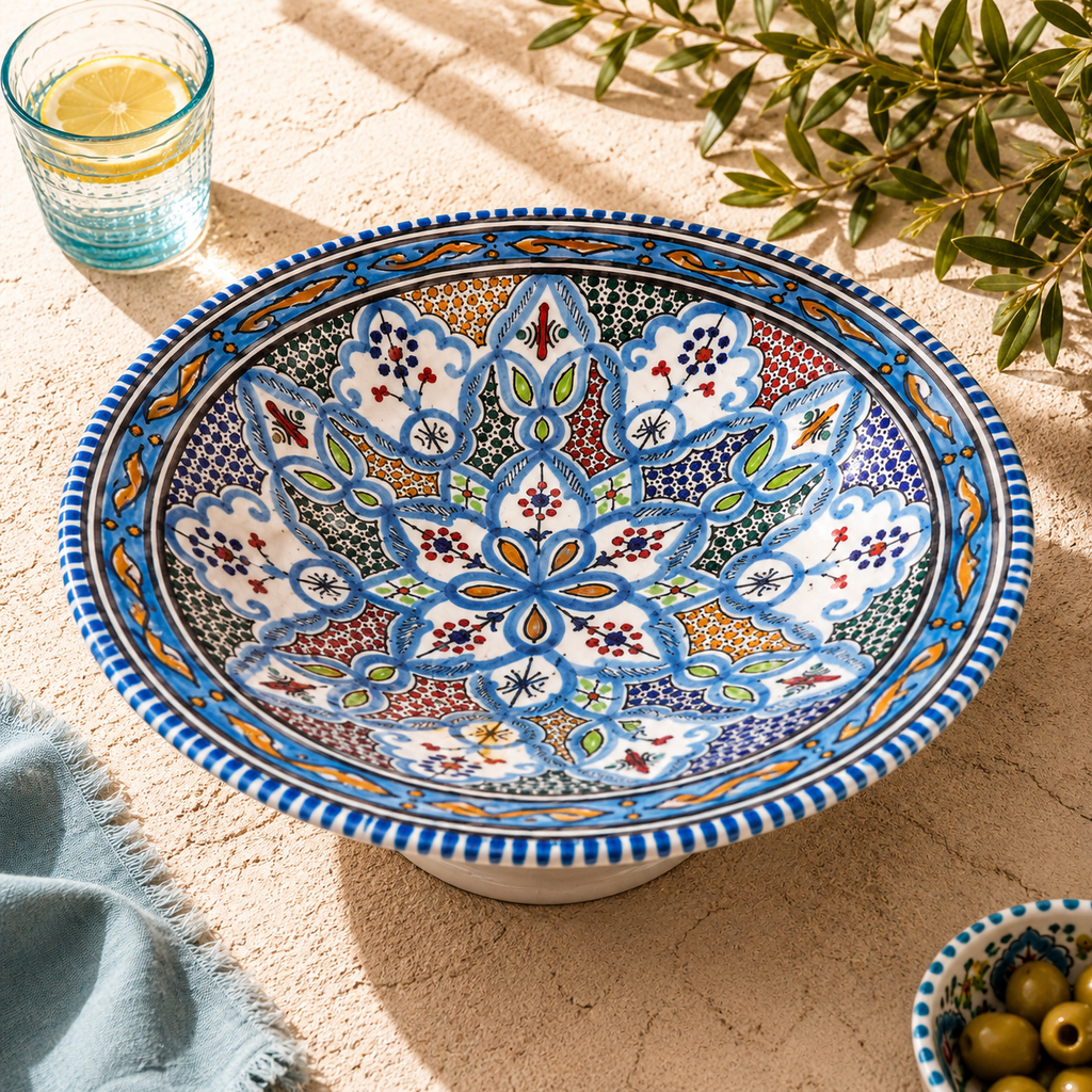 Schaal Tunesië op voet 30cm - Mar Azul