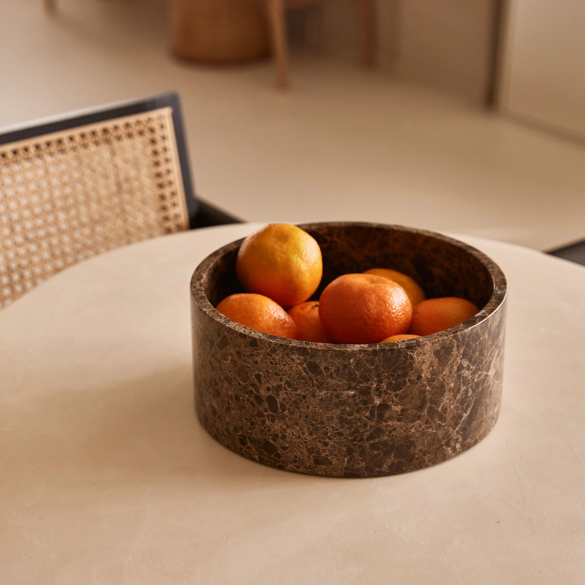 Fruitschaal marmer bruin Ø24x10cm