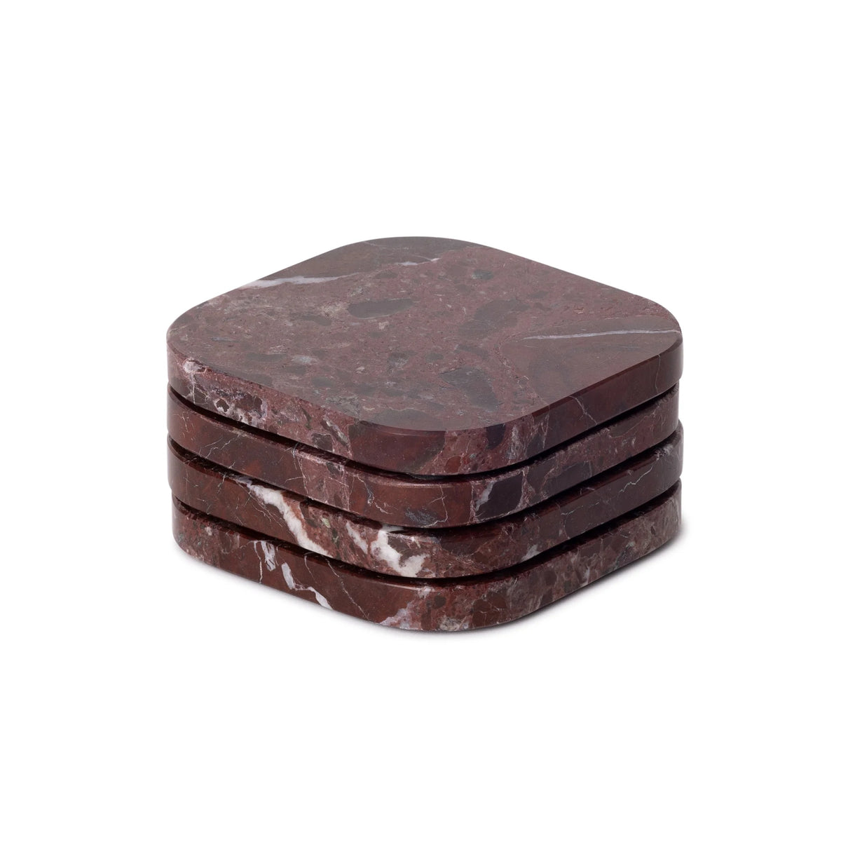 Onderzetter rood marmer 4 stuks