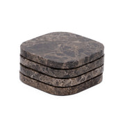 Onderzetter bruin marmer 4 stuks