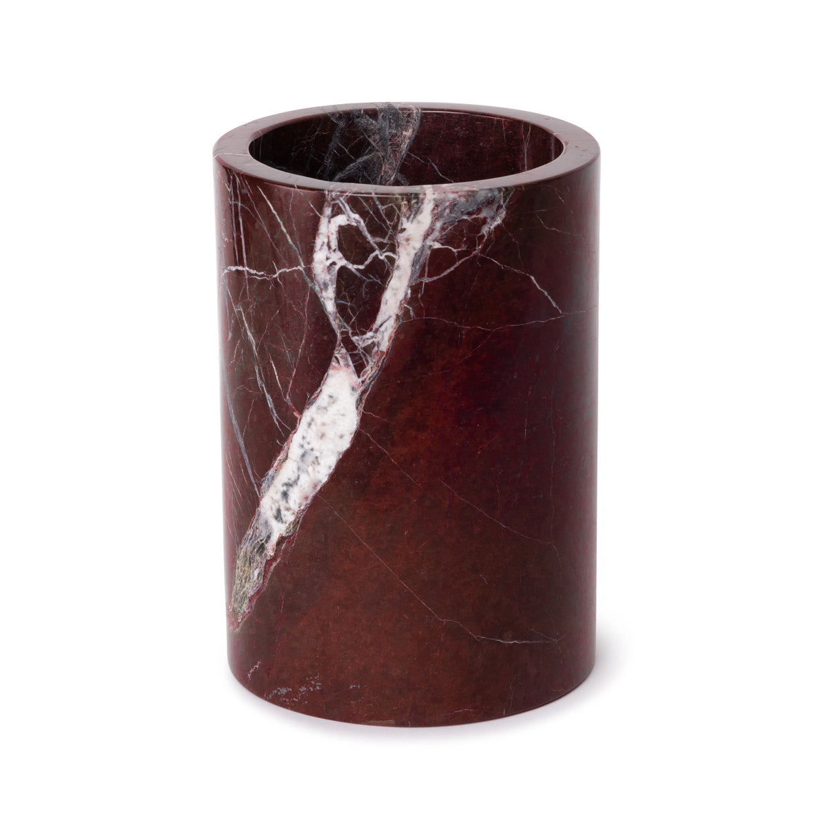 Wijnkoeler/vaas rood marmer 18x12cm