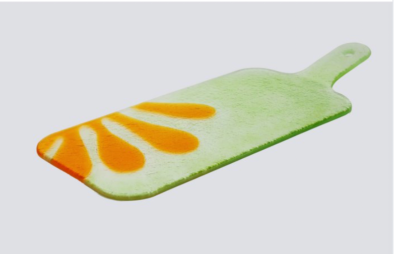 serveerplank glas groen/oranje