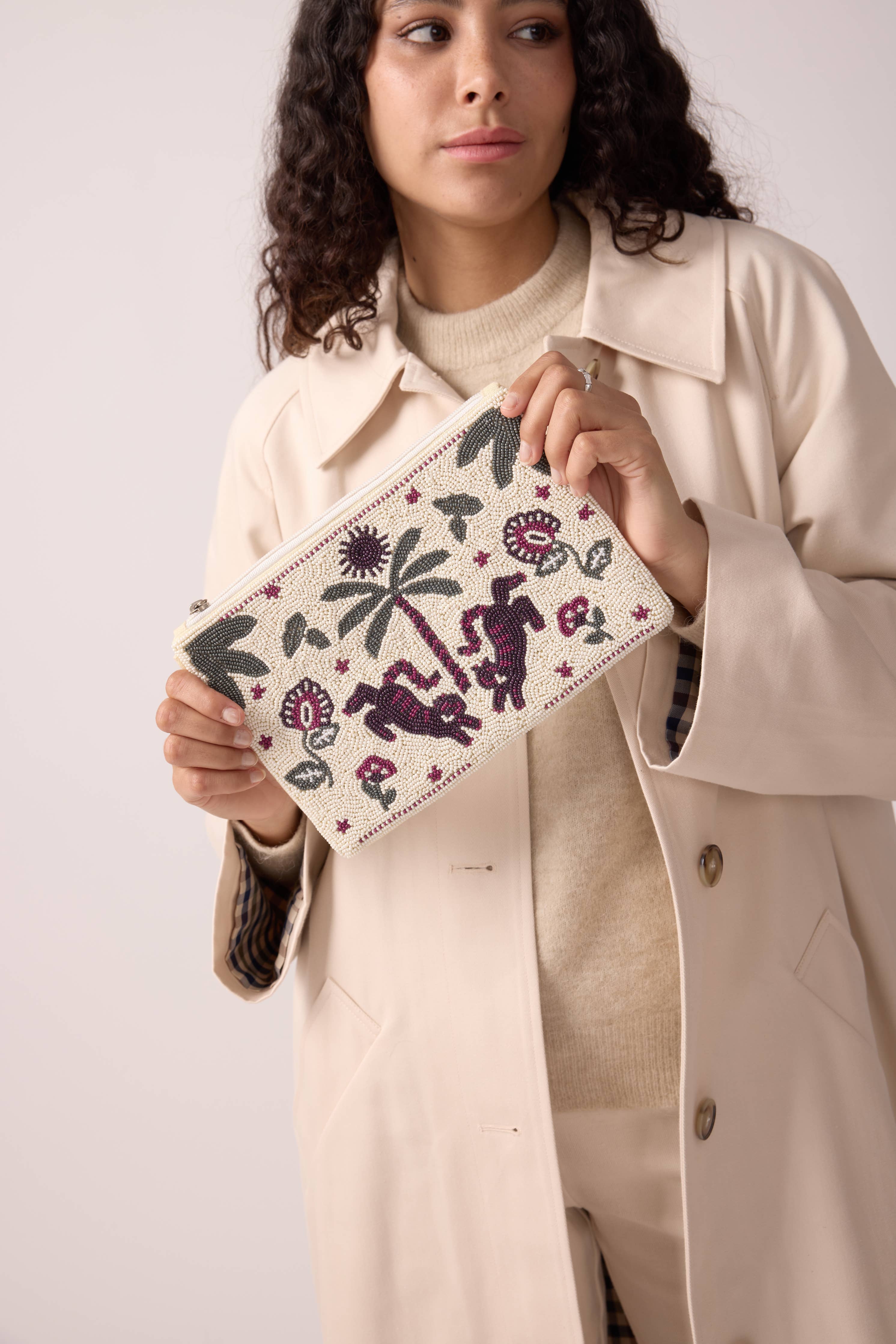 Palm Oasis Pouch - groen/roos