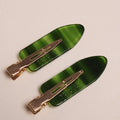 Smaragdgroene haarclips (set van twee)