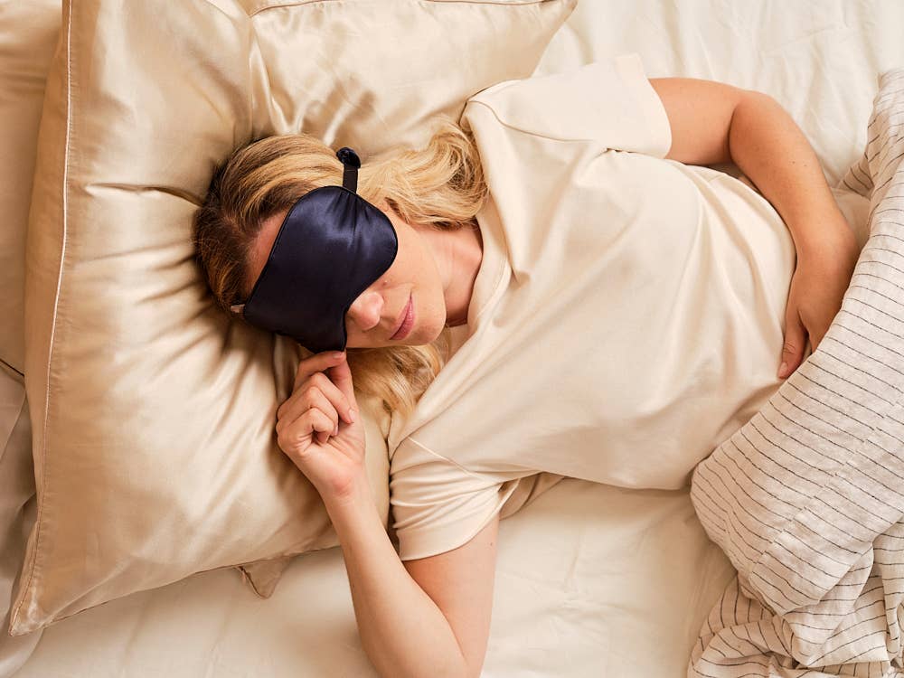 Emily's Pillow - Pure zijden slaapmasker: Nachtblauw