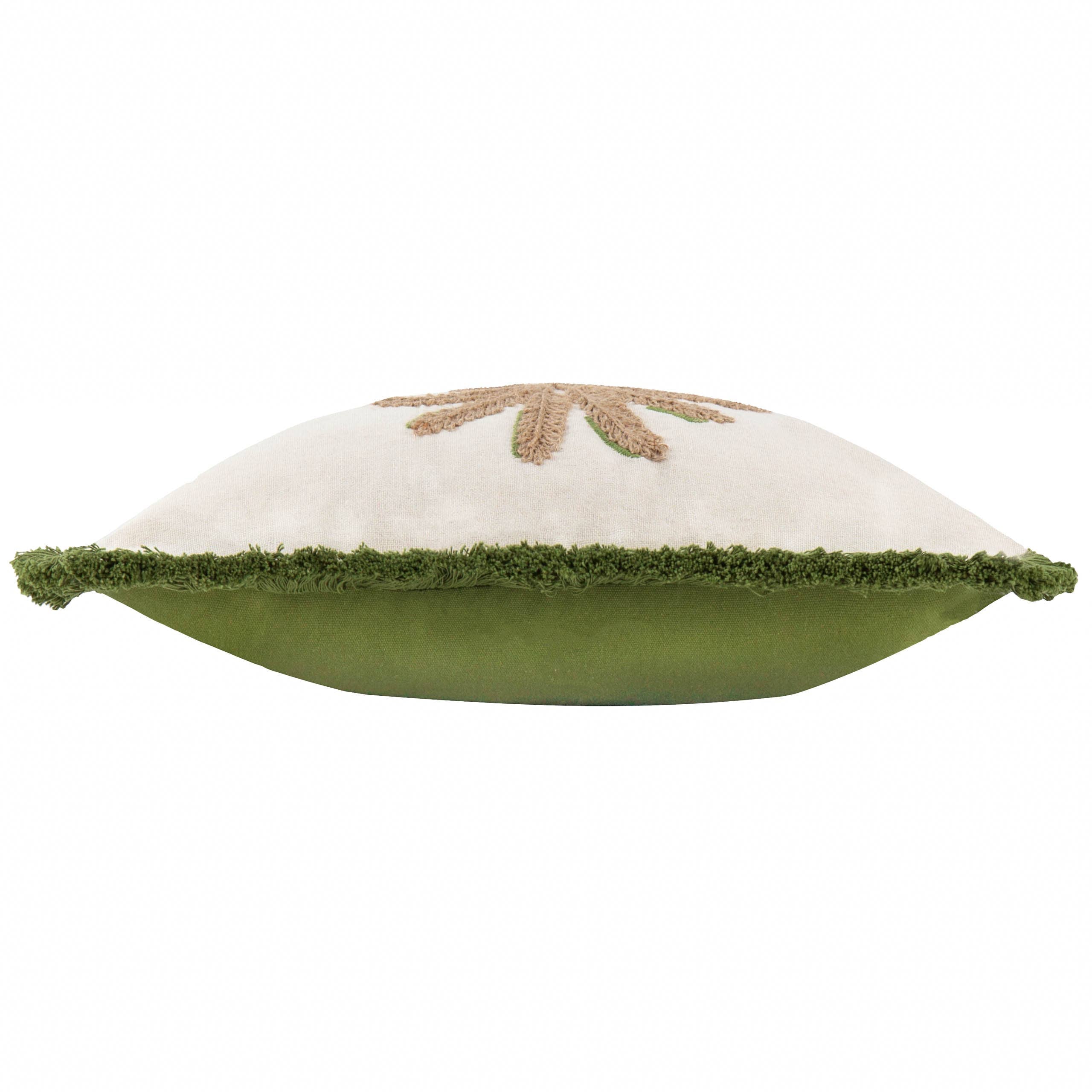Palm Geborduurd Kussen Groen