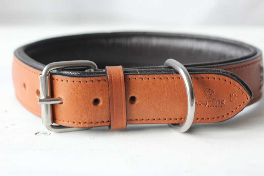 Handegmaakte lederen halsband NAMIB - Kay Line