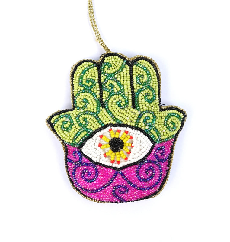 Funky kerstornament met parels