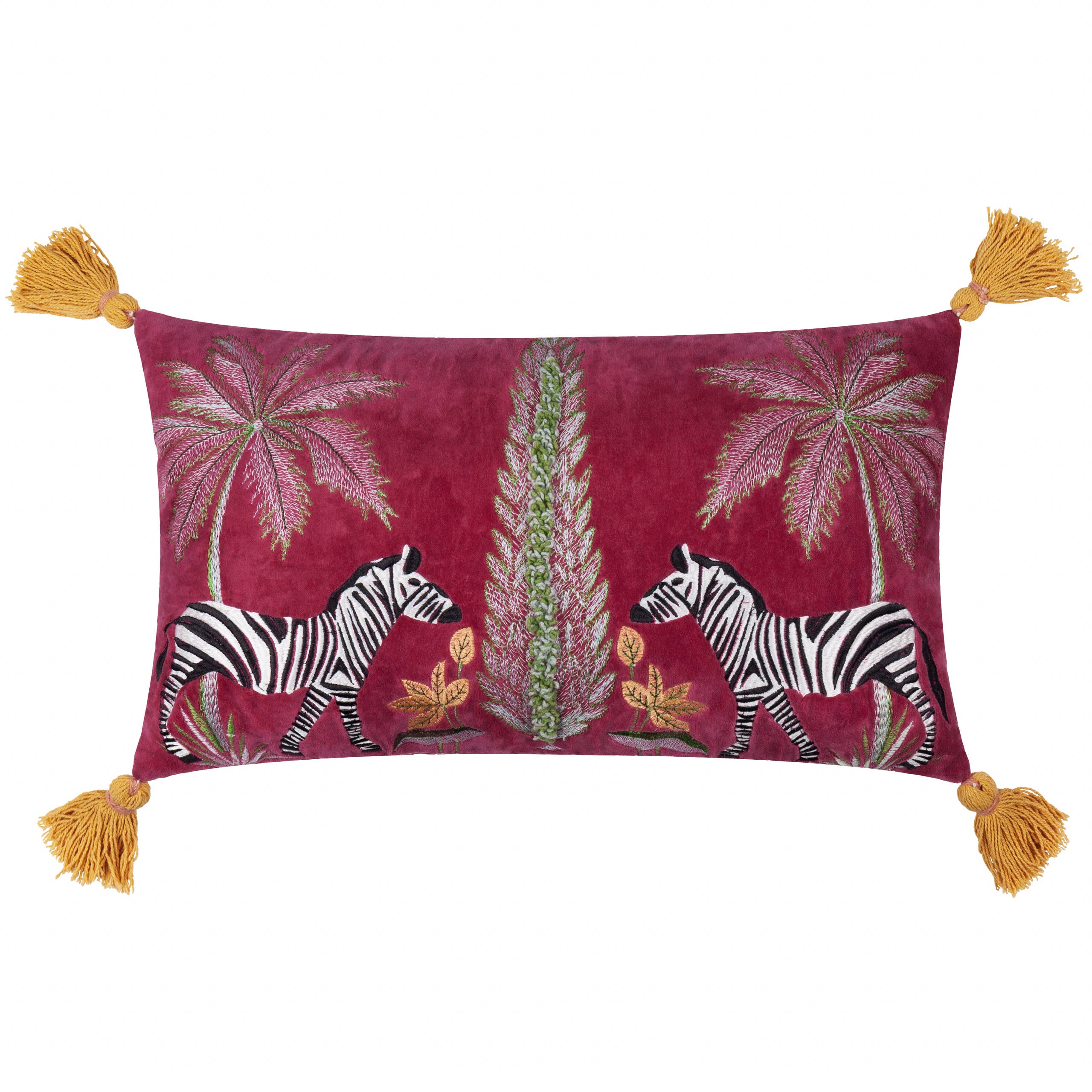 Kalahari fluwelen kussen met borduursel in multikleuren