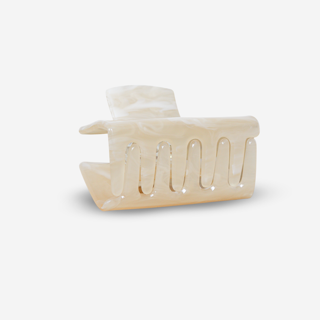 Sasstie haarclip - Quad wit zand