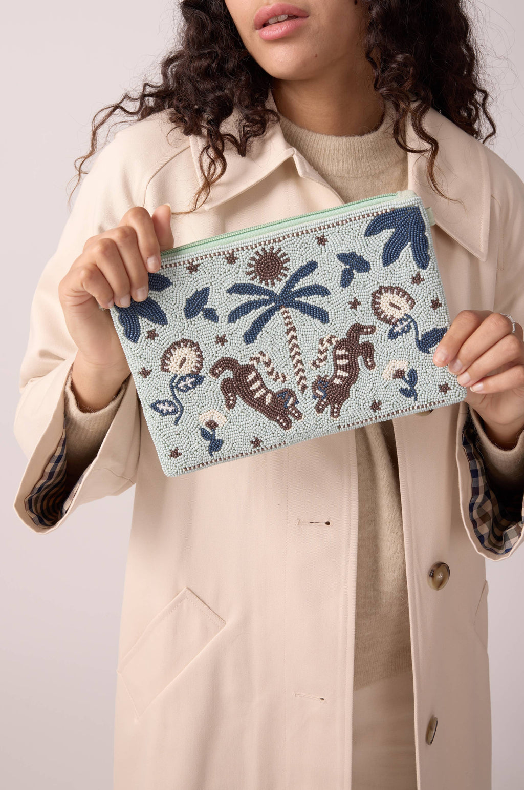 Palm Oasis Pouch - Blue