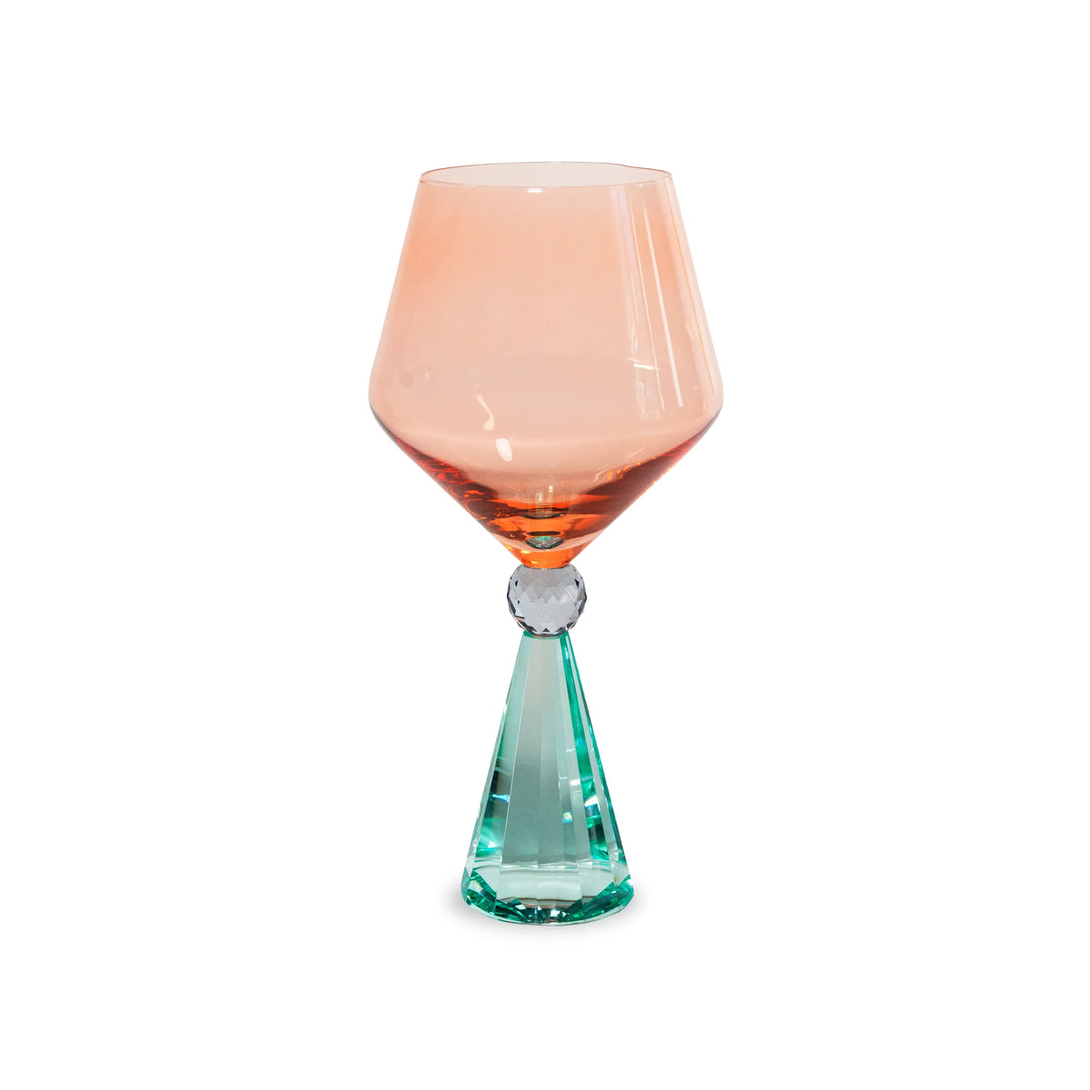 Cocktail glas diamant effect 540 Ml roos/grijs/turquoise