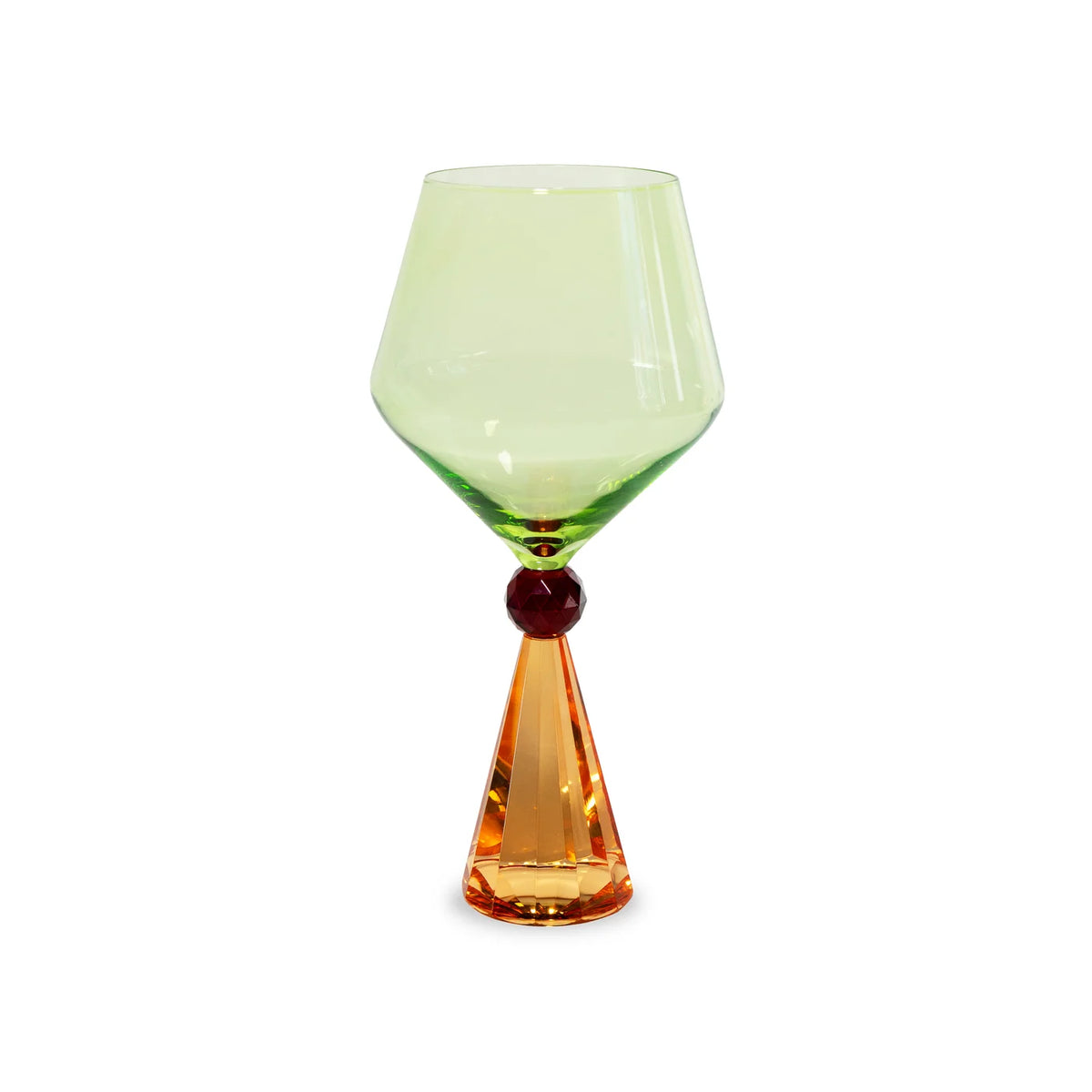 Cocktail glas diamant effect 540 Ml groen/bordeaux/oranje