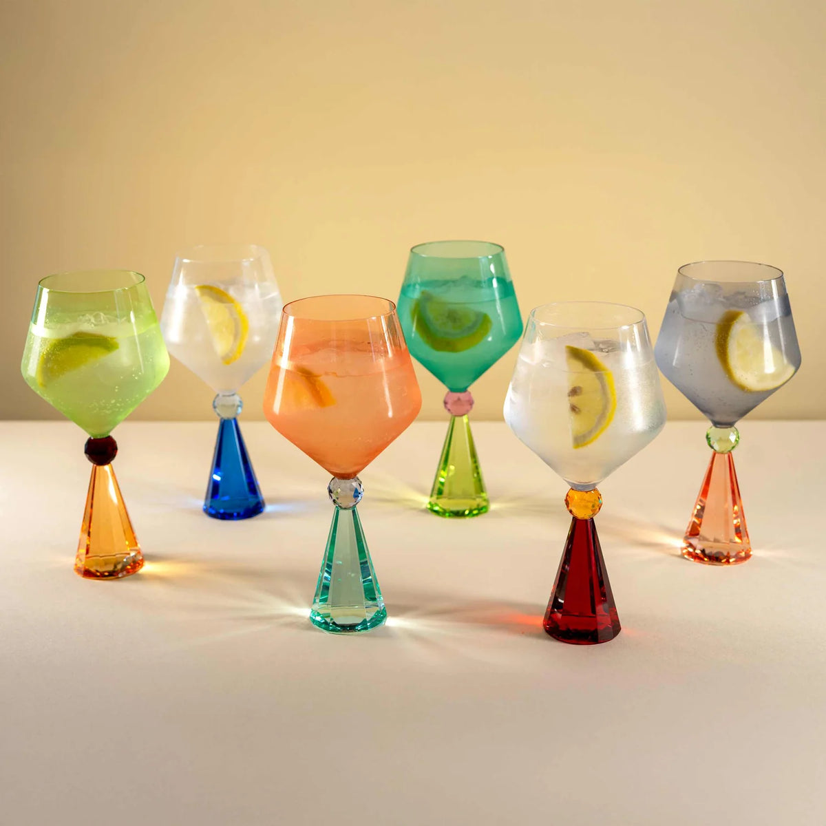 Cocktail glas diamant effect 540 Ml bordeaux/oranje
