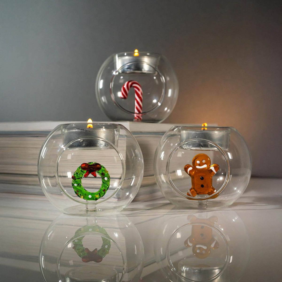 Kerstkrans theelichthouder